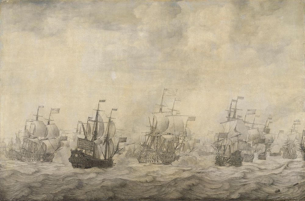 Episode from the Four Days' Battle, 11-14 June 1666, of the Second Anglo-Dutch War, 1665-67 (1668) by Willem van de Velde I