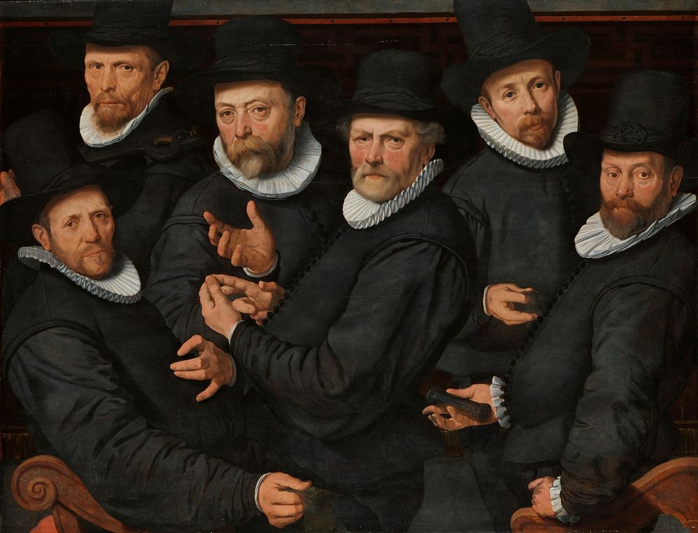 Six Wardens of the Drapers’ Guild (1599) by Pieter Pietersz  I