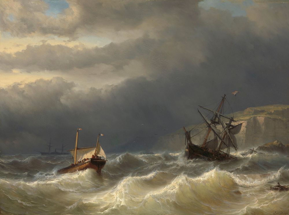 Storm in the Strait of Dover (1819 - 1866) by Louis Meijer