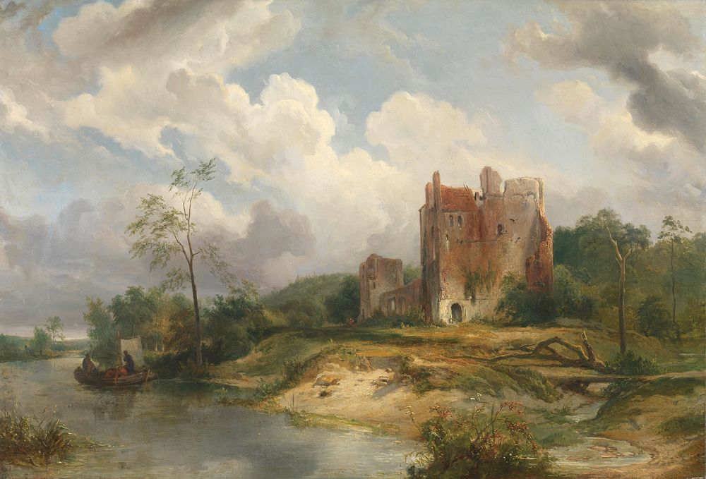 River Landscape with Ruin (1835) by Wijnand Nuijen