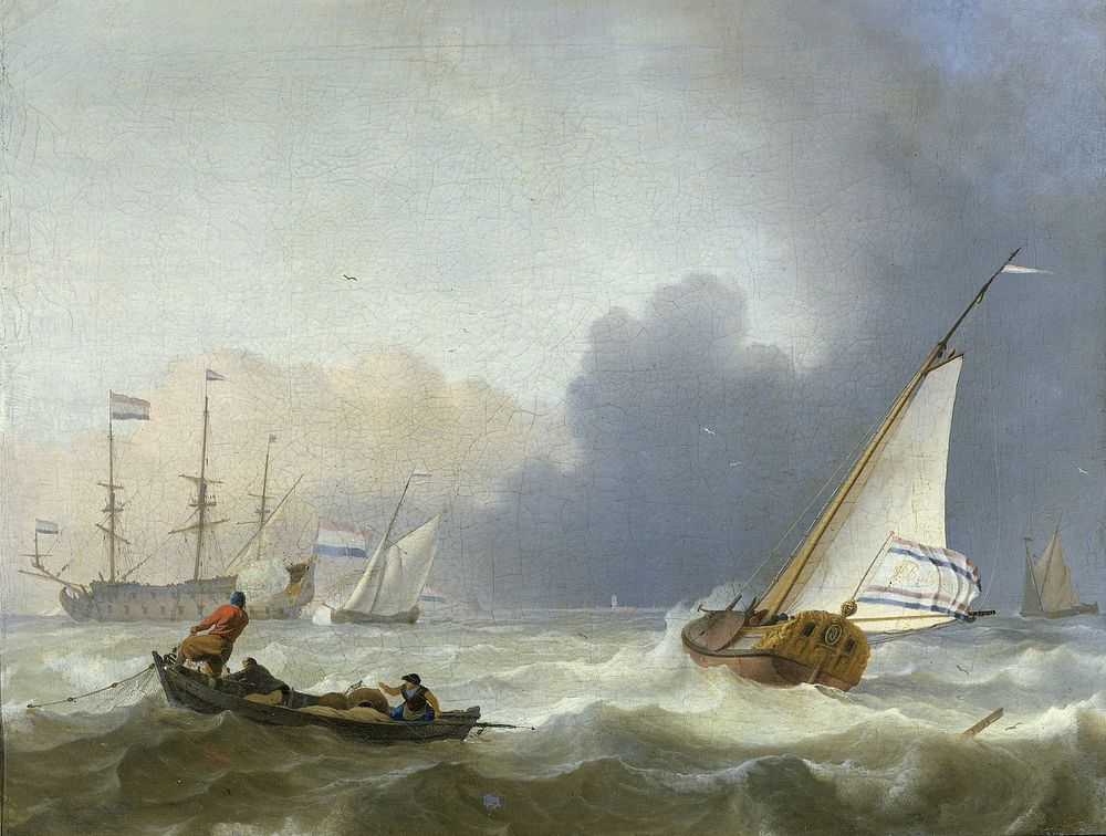 Rough Sea with a Dutch Yacht (1694) by Ludolf Bakhuysen