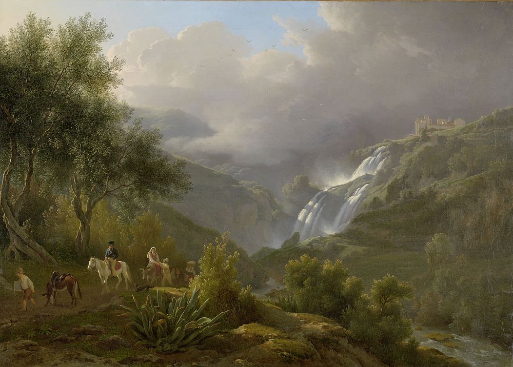 The Cascades at Tivoli, with a Storm Approaching (1824) by Abraham Teerlink