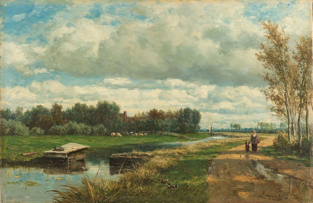 Landscape in the Environs of The Hague (c. 1870 - c. 1875) by Willem Roelofs I