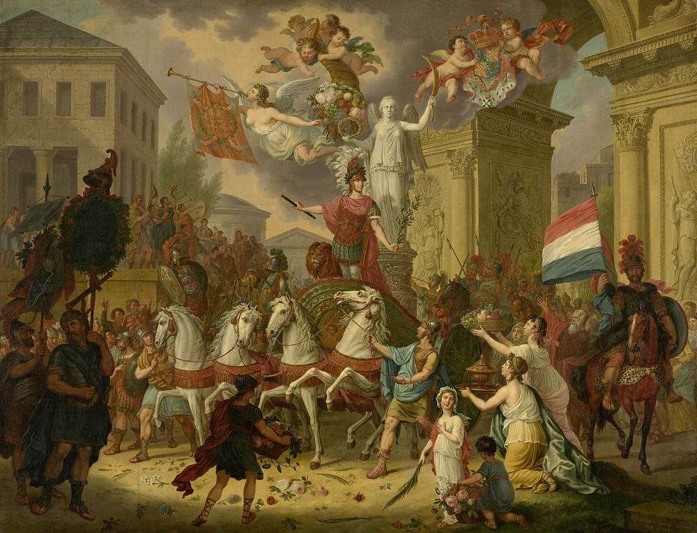 Allegory of the Triumphal Procession of the Prince of Orange, the Future King Willem II, as the Hero of Waterloo, 1815…