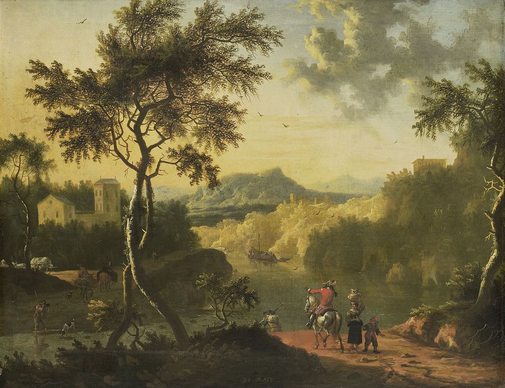 Italian Landscape (1682 - 1718) by Timotheus de Graef