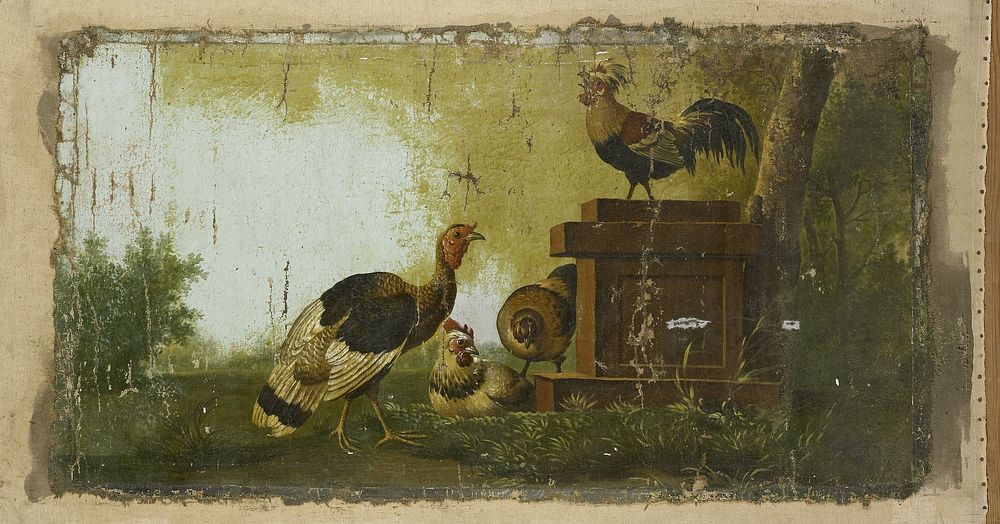 Decorative Piece with Poultry (1700 - 1799) by anonymous