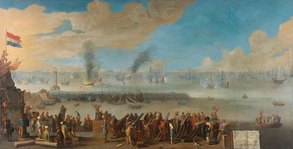 The Battle near Livorno (14 March 1653) (after 1653 - 1660) by anonymous and Johannes Lingelbach