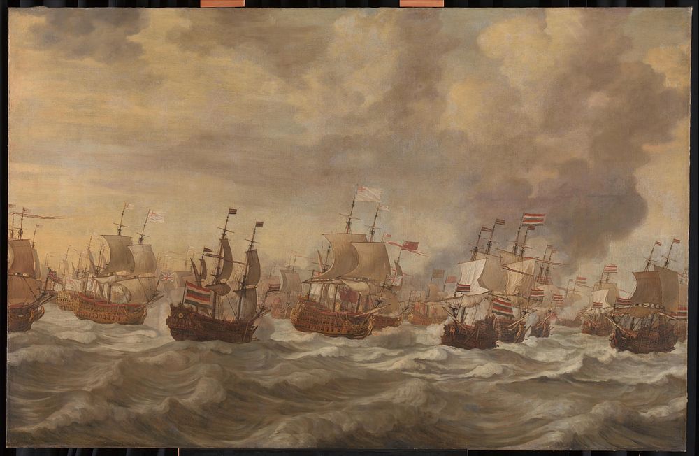Episode from the Four Days' Naval Battle (11-14 June 1666) (in or after 1666 - in or before 1672) by Willem van de Velde I