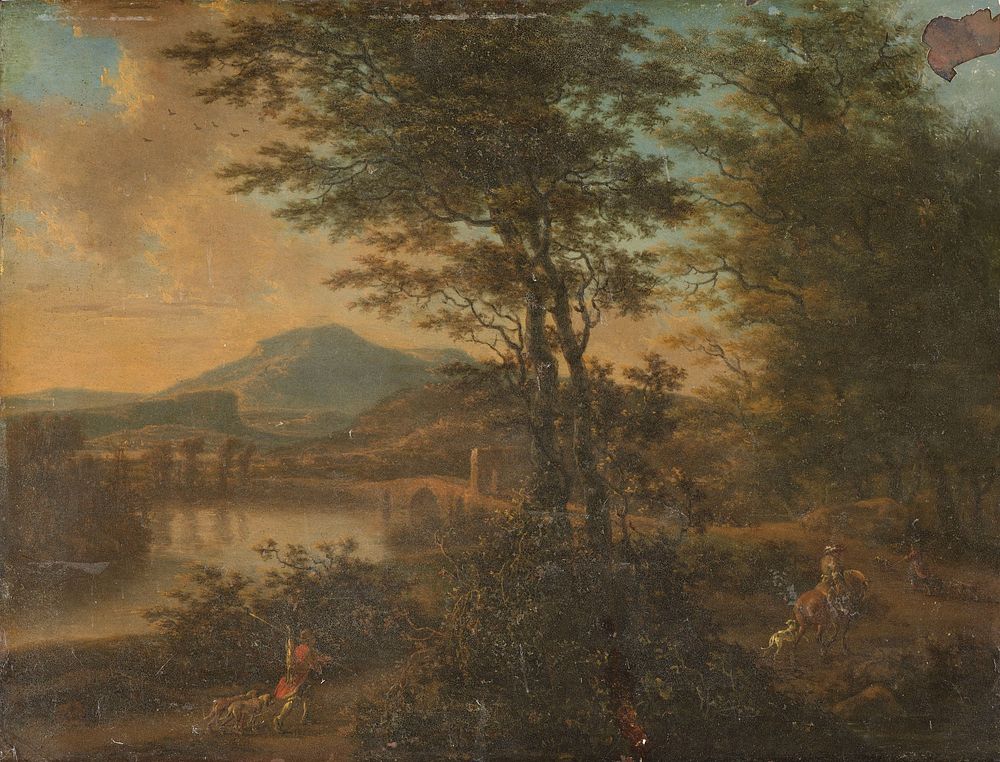Italian Landscape at Sunset (1660 - 1692) by Willem de Heusch