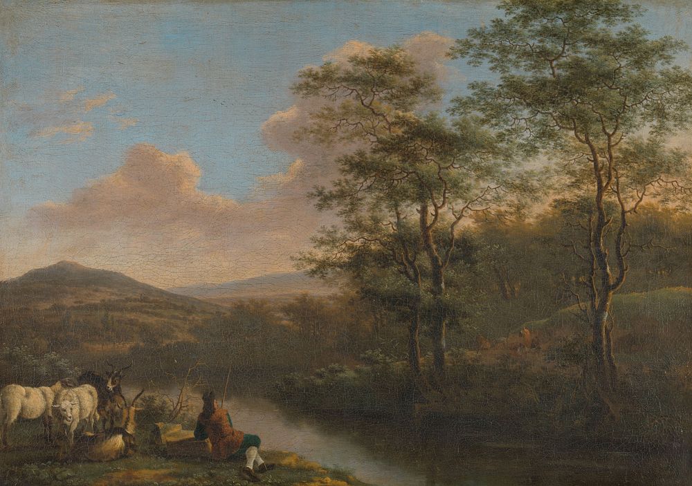 Italian Landscape with Resting Herdman (1650 - 1692) by Willem de Heusch