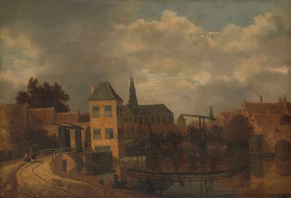 View of the Town of Haarlem, taken from the Spaarne River, showing the Eendjespoort (c. 1650 - c. 1659) by Balthasar van der…