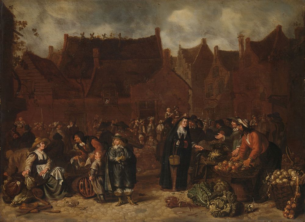 Vegetable Market (1646) by Sybrand van Beest