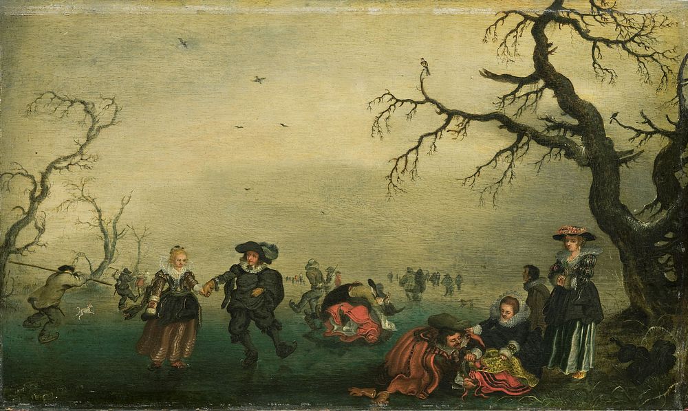 Ice Skaters (1625) by Adriaen Pietersz van de Venne
