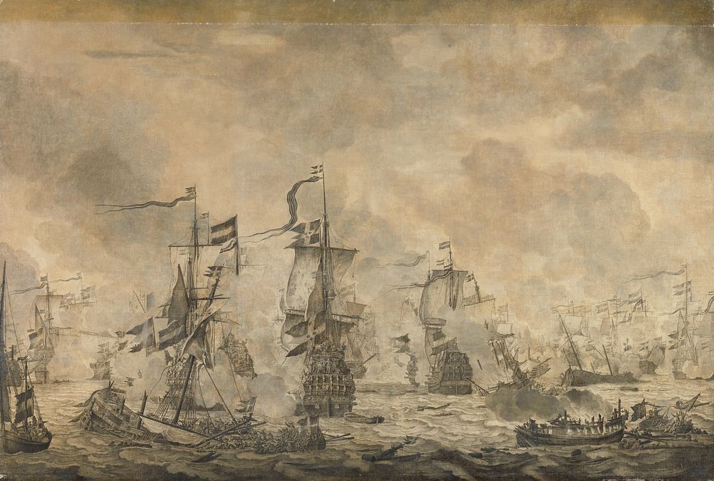 Battle between the Dutch and Swedish Fleets, in the Sound, 8 November 1658 (1665) by Willem van de Velde I