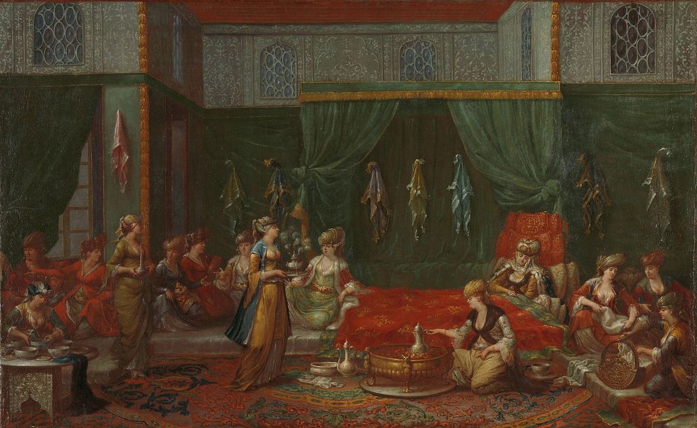 Lying-in Room of a Distinguished Turkish Woman (c. 1720 - c. 1737) by Jean Baptiste Vanmour