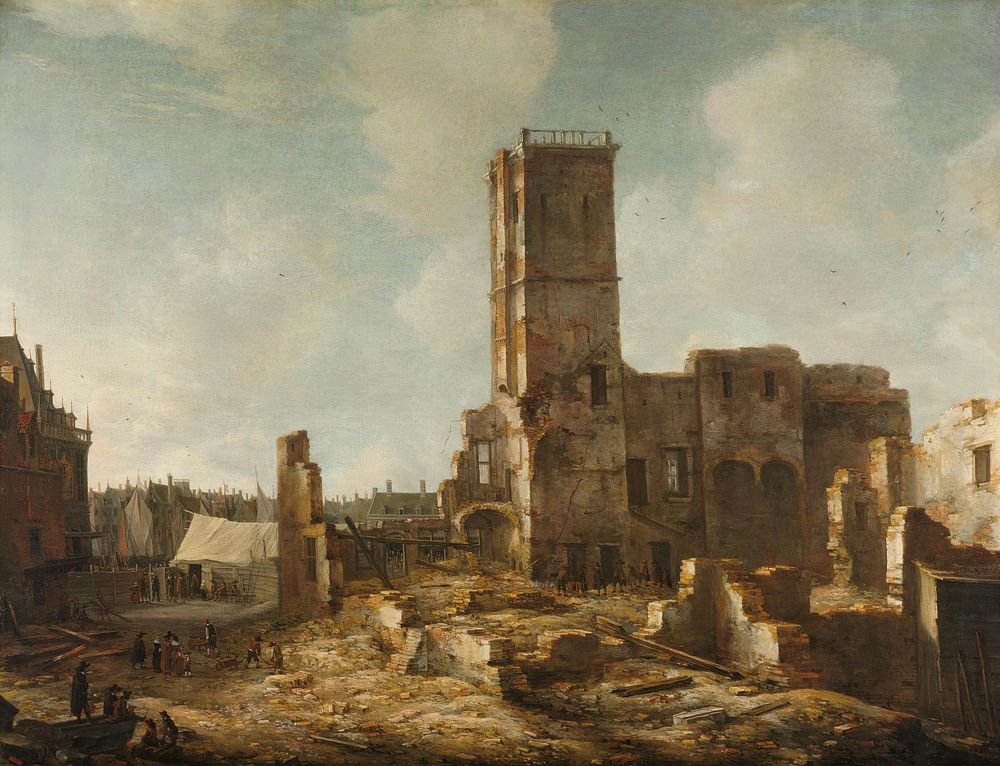The Ruins of the Old Town Hall of Amsterdam after the Fire of 7 July 1652 (1652 - 1666) by Jan Abrahamsz Beerstraten