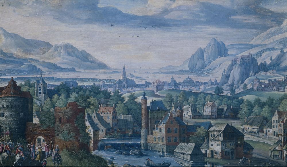 Landscape with the story of Jephthah's daughter (1580 - 1589) by Jacob Savery I