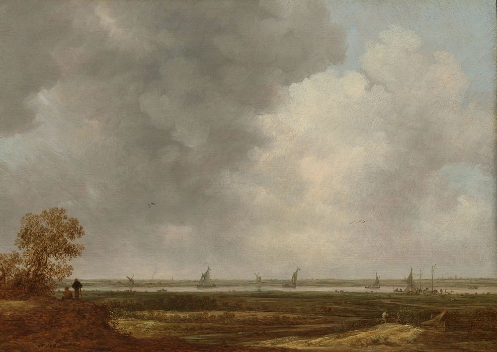 Panoramic View of a River with Low-lying Meadows (in or after 1644) by Jan van Goyen