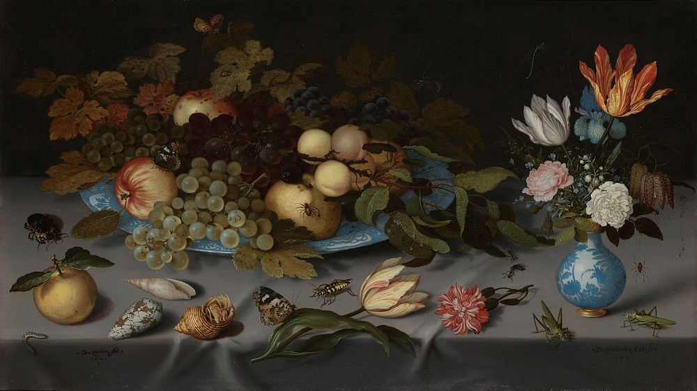 Still Life with Fruit and Flowers (1621) by Balthasar van der Ast