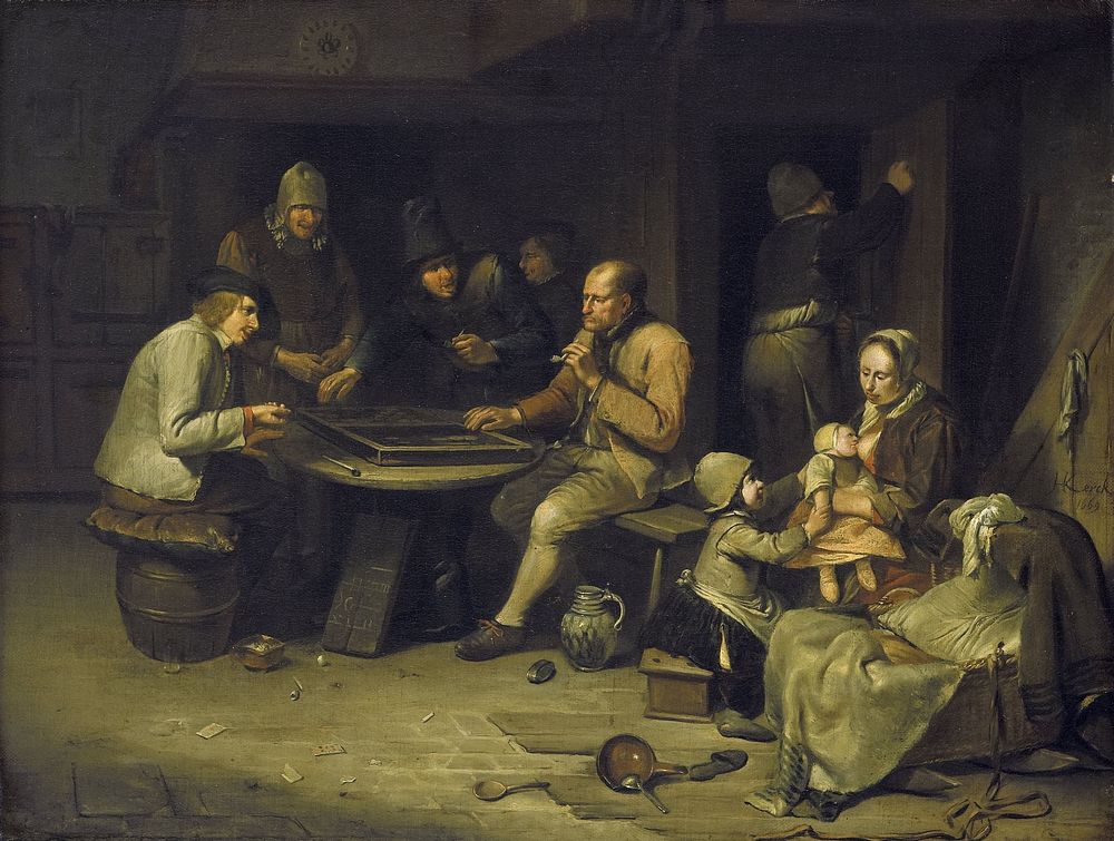 Ann Inn with Backgammon Players (1669) by Egbert van Heemskerck I