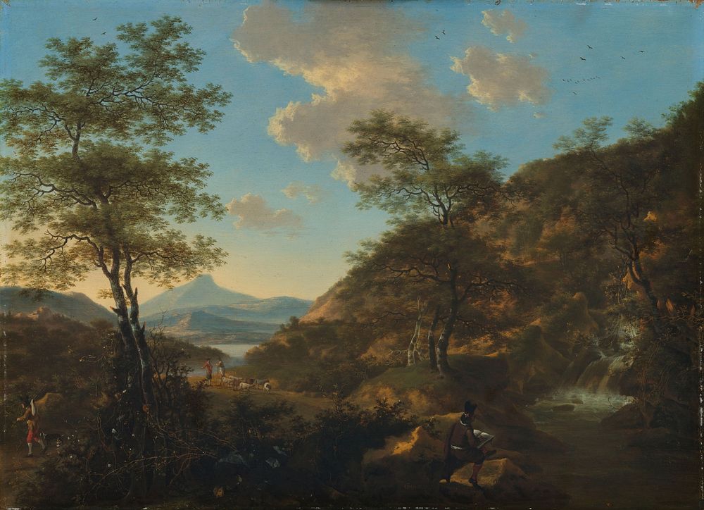 Italian Landscape with Draftsman (1650 - 1692) by Willem de Heusch