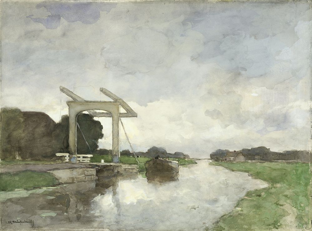 Drawbridge at Noorden (c. 1890) by Johan Hendrik Weissenbruch