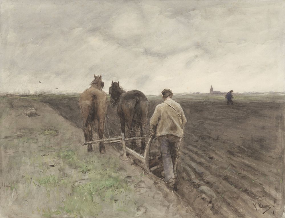 Farmer behind the Plough (c. 1885) by Anton Mauve