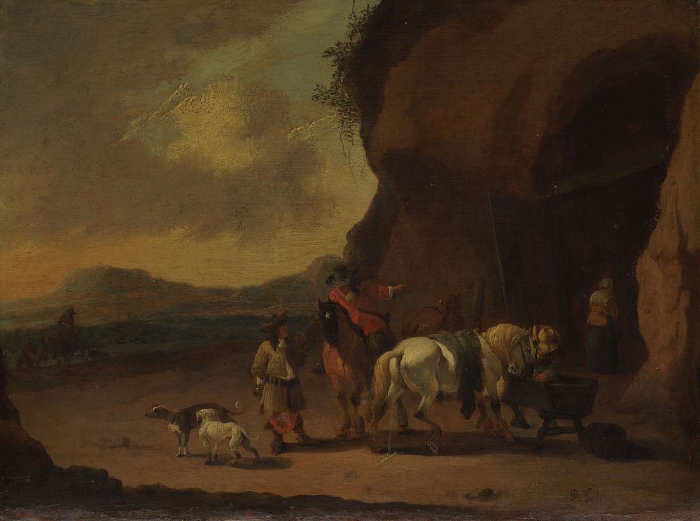 Horsemen Halted on a Mountain Pass (c. 1670) by Pieter Bout