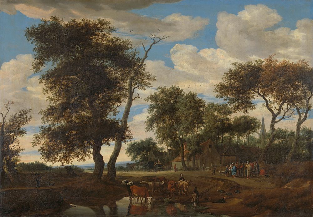 View of a village (1663) by Salomon van Ruysdael