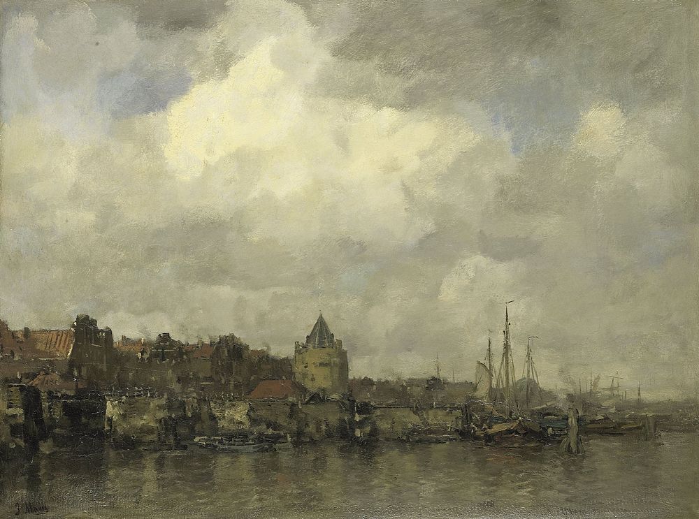 De Schreierstoren aan de Buitenkant te Amsterdam (c. 1876) by Jacob Maris