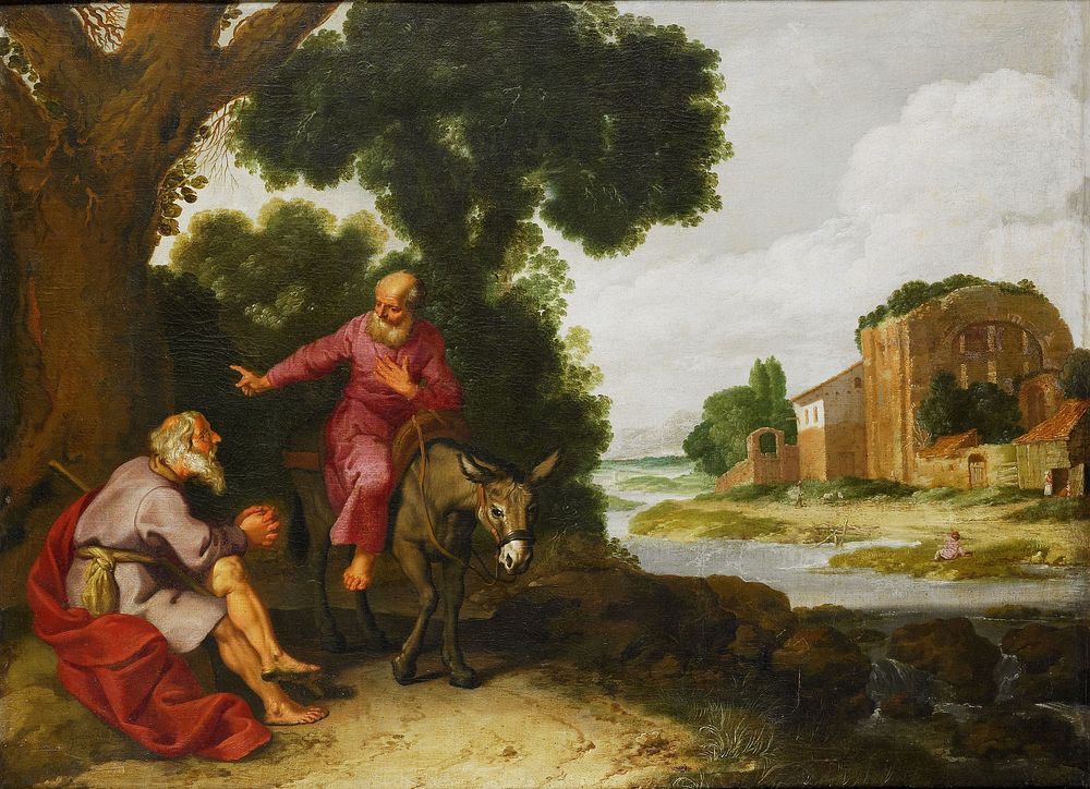 The Prophet of Bethel Meets the Man of God from Judah (1629) by Lambert Jacobsz