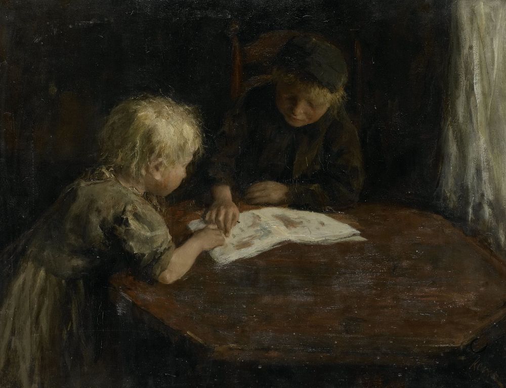 Children with a Picture-book (1880 - 1910) by Jacob Simon Hendrik Kever
