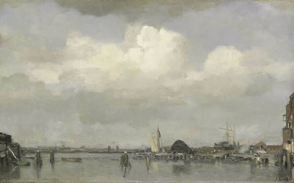 Havengezicht (c. 1890) by Jacob Maris