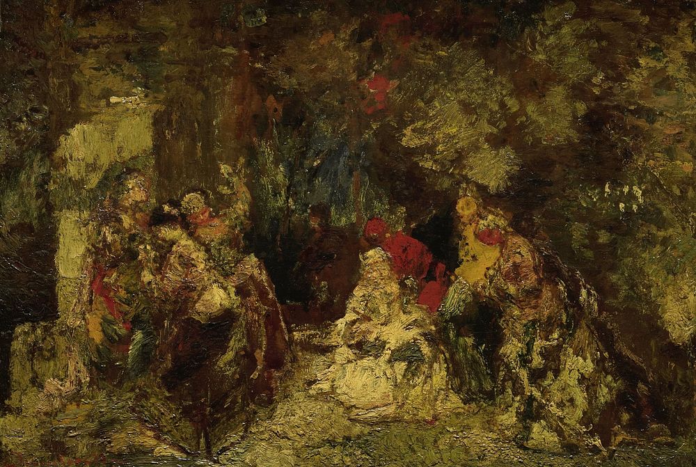 Vrouwen in een bos (1870 - 1886) by Adolphe Joseph Thomas Monticelli