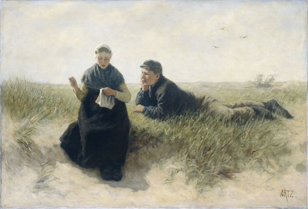 Boy and Girl in the Dunes (1870 - 1890) by David Adolph Constant Artz