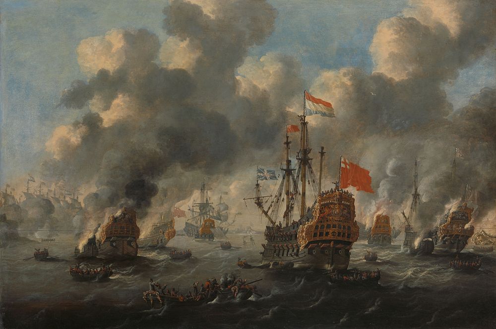 The Dutch Raid on the Medway, 1667 (c. 1670) by anonymous and Peter van de Velde