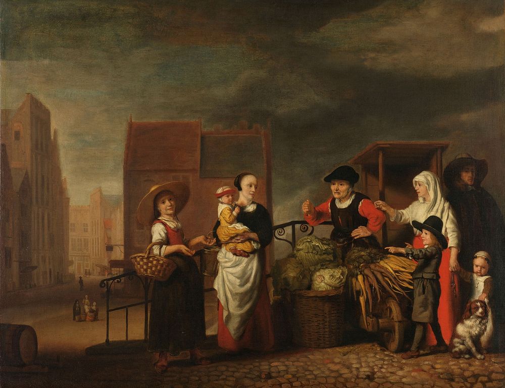 Vegetable Market (1655 - 1665) by Nicolaes Maes