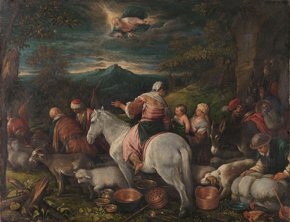 Abraham Leaves Haran (1560 - 1592) by Francesco II Bassano and Leandro Bassano