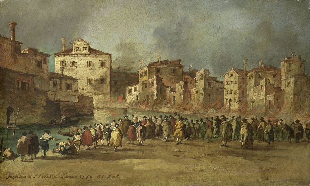 The Fire in the San Marcuola Quarter of Venice, 28 November 1789 (1789 - 1820) by Francesco Guardi and Giacomo Guardi