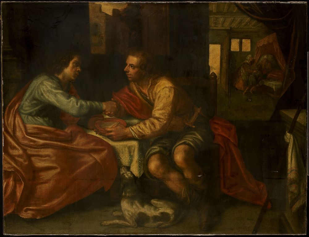 Esau selling his Birthright (after 1609) by Paulus Moreelse