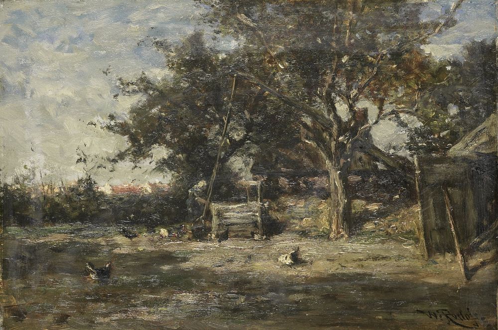Boerenerf bij Noorden (1870 - 1897) by Willem Roelofs I