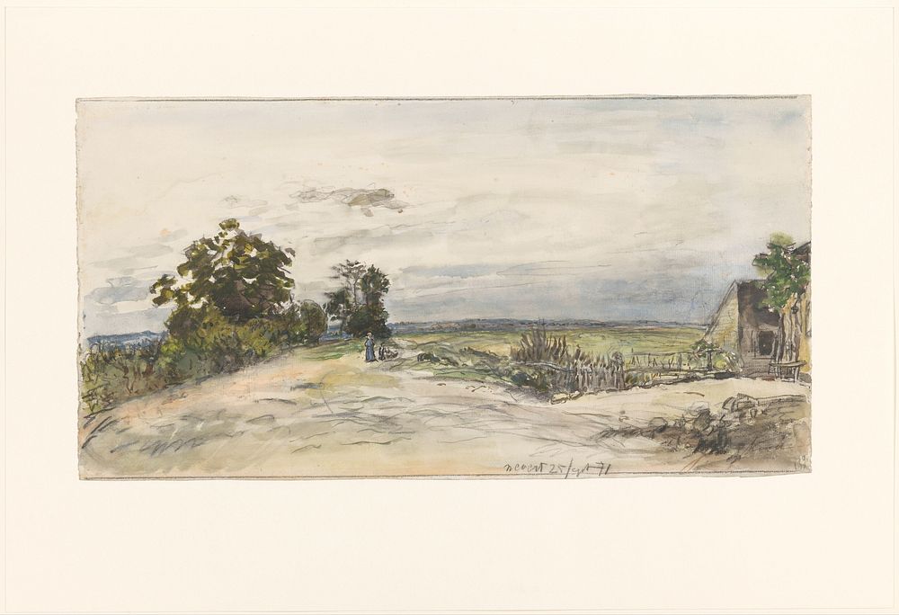 Landschap bij Nevers (1871) by Johan Barthold Jongkind