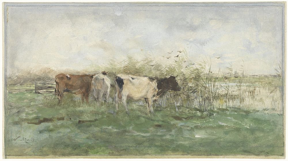 Koeien bij een plas (1844 - 1910) by Willem Maris