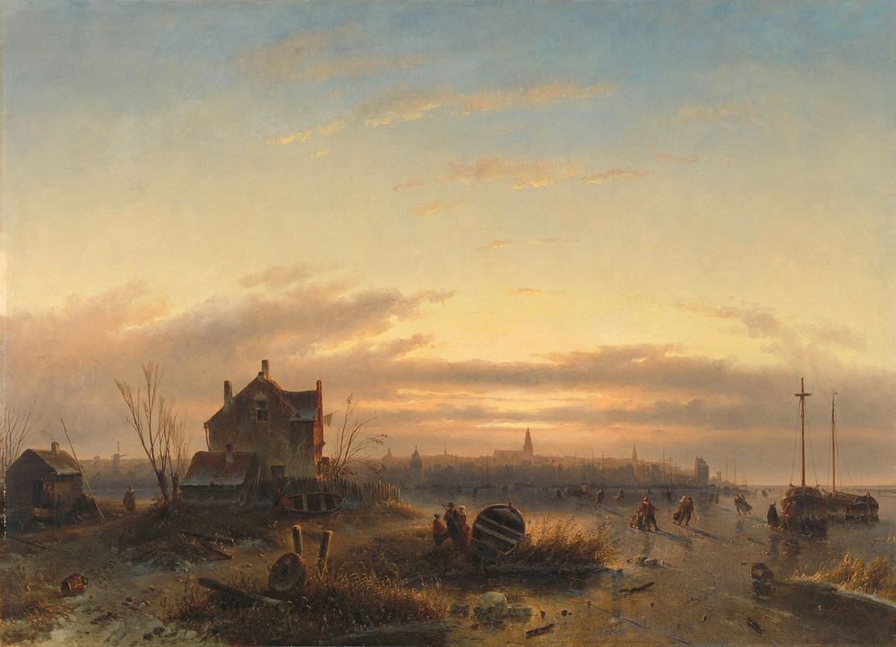Winter op het IJ voor Amsterdam (1850) by Charles Leickert