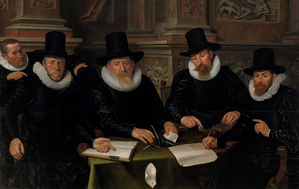 Four Regents and the ‘House Father’ of the Amsterdam Lepers’ Asylum (1624) by Werner van den Valckert