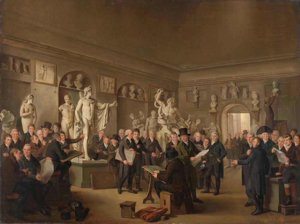 The Sculpture Gallery of the Felix Meritis Society (1806 - 1809) by Adriaan de Lelie