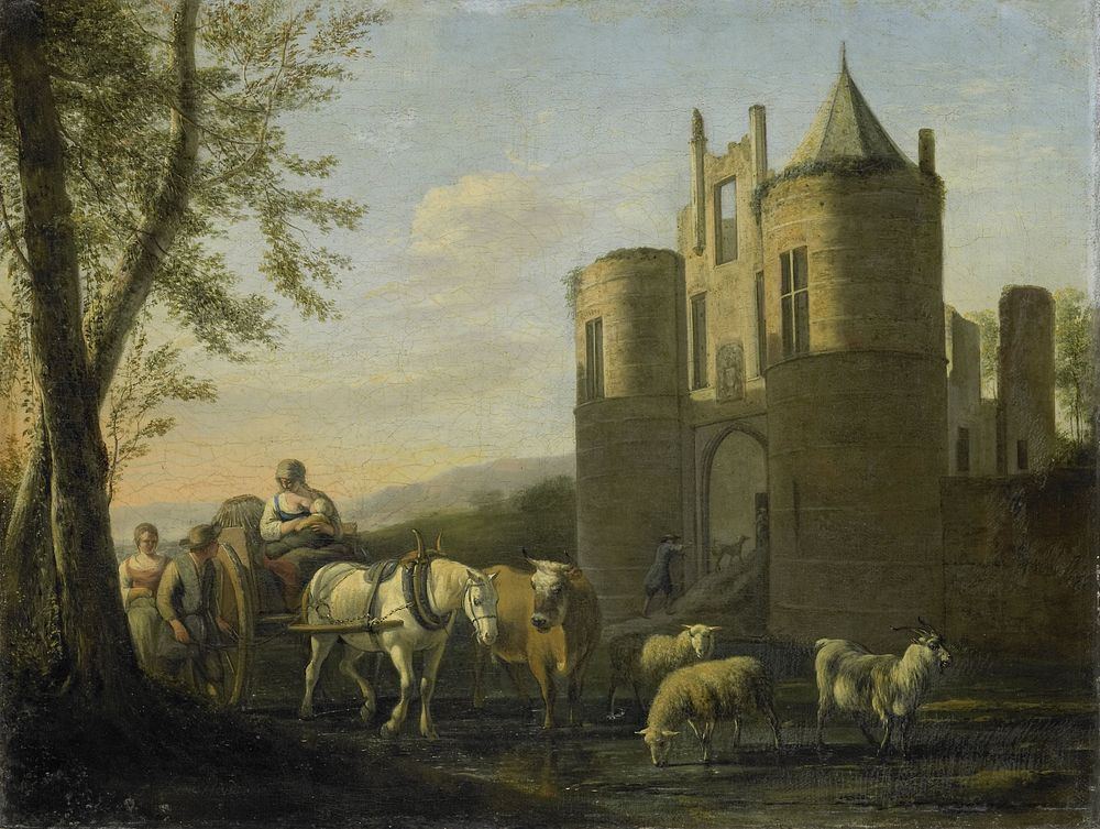 The Main Gate to Egmond Castle (1670 - 1698) by Gerrit Berckheyde