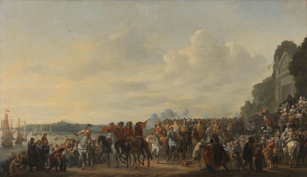Arrival of Prince William II at the Estate Welna on the Amstel during the Attack on Amsterdam, July 31, 1650 (1650 - 1674)…