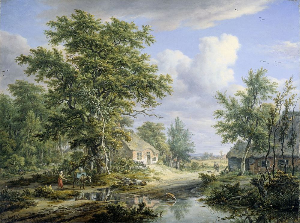 Farms on the Fringe of a Wood (1812) by Egbert van Drielst