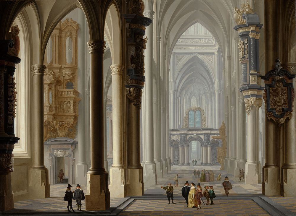 Interior of a Gothic Church (1641) by Dirck van Delen and Anthonie Palamedesz
